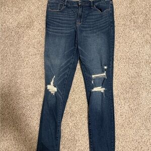 Abercrombie & Fitch Dark Blue Distressed Skinny Jeans